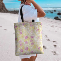 Anthurium Plumeria Lei Pastel Tote Bag Yellow Hawaiian Splendid Palaka LT01 - Polynesian Pride