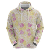 Anthurium Plumeria Lei Pastel Zip Hoodie Yellow Hawaiian Splendid Palaka LT01 - Polynesian Pride
