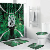 Maori Matariki Manaia Kakariki Bathroom Set Maori Kowhaiwhai Pattern Galaxy LT01 Bathroom Set (4 pcs) Green - Polynesian Pride