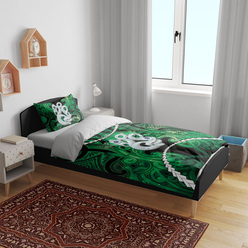 Maori Matariki Manaia Kakariki Bedding Set Maori Kowhaiwhai Pattern Galaxy LT01 - Polynesian Pride