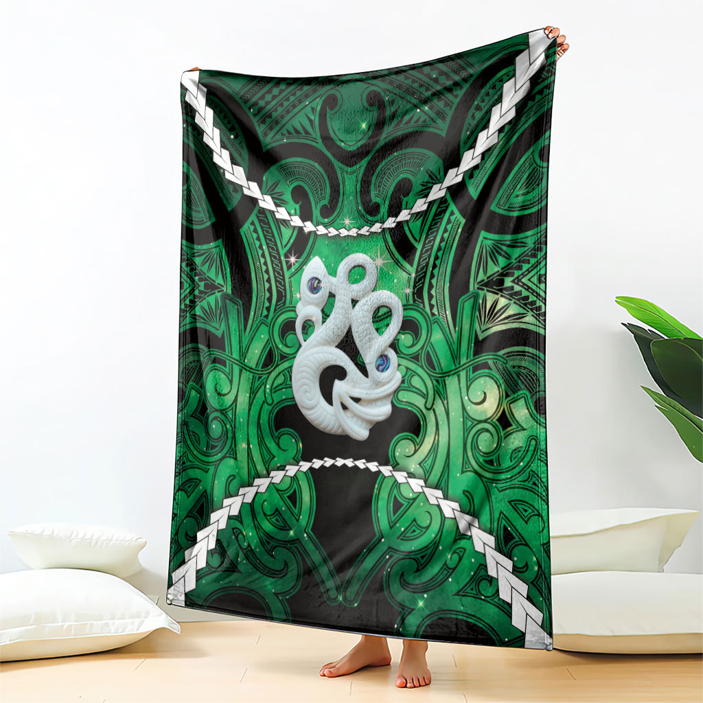 Maori Matariki Manaia Kakariki Blanket Maori Kowhaiwhai Pattern Galaxy LT01 - Polynesian Pride