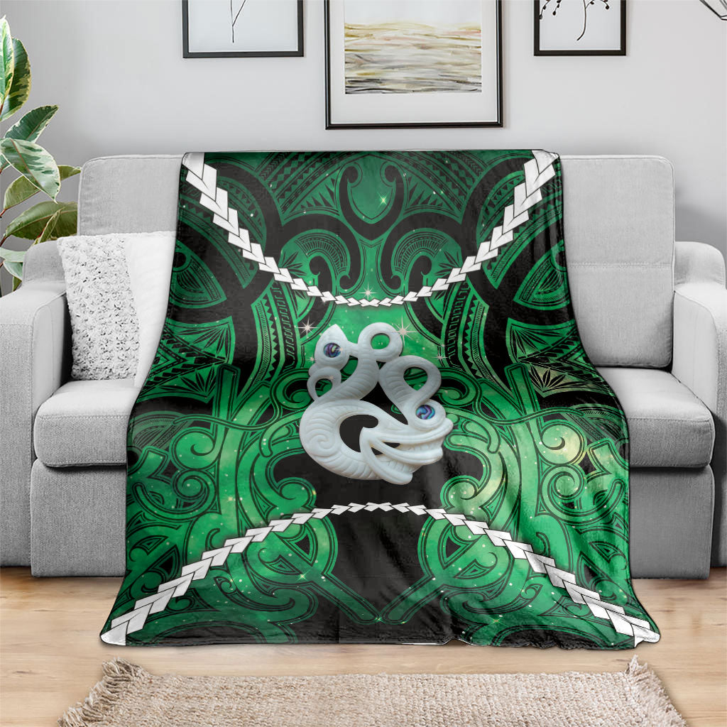 Maori Matariki Manaia Kakariki Blanket Maori Kowhaiwhai Pattern Galaxy LT01 - Polynesian Pride