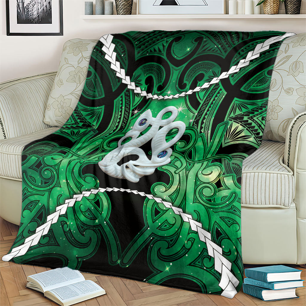 Maori Matariki Manaia Kakariki Blanket Maori Kowhaiwhai Pattern Galaxy LT01 - Polynesian Pride