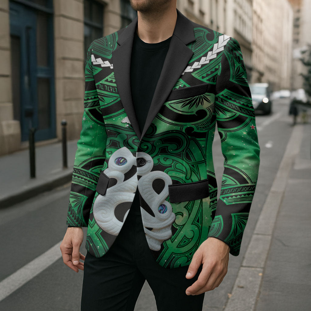 Personalised Maori Matariki Manaia Kakariki Blazer Maori Kowhaiwhai Pattern Galaxy LT01 - Polynesian Pride