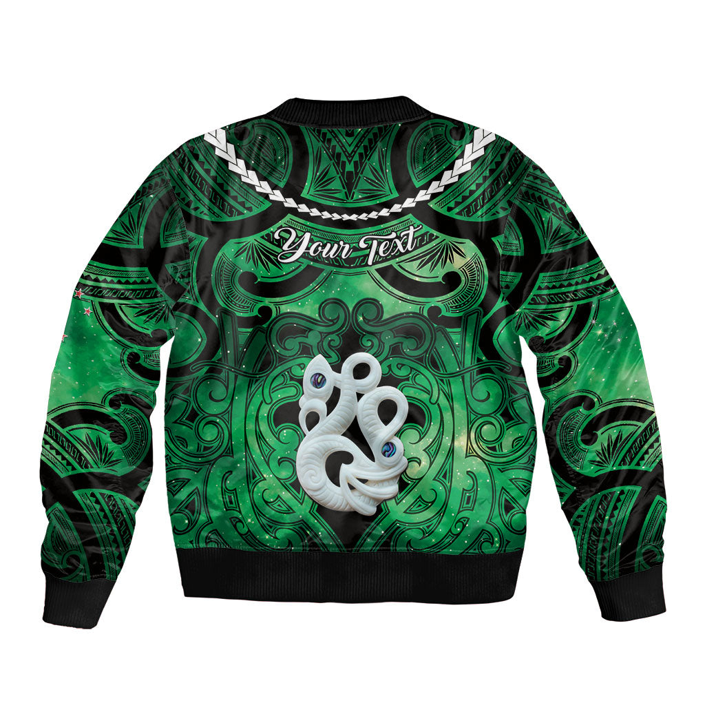 Personalised Maori Matariki Manaia Kakariki Bomber Jacket Maori Kowhaiwhai Pattern Galaxy LT01 - Polynesian Pride