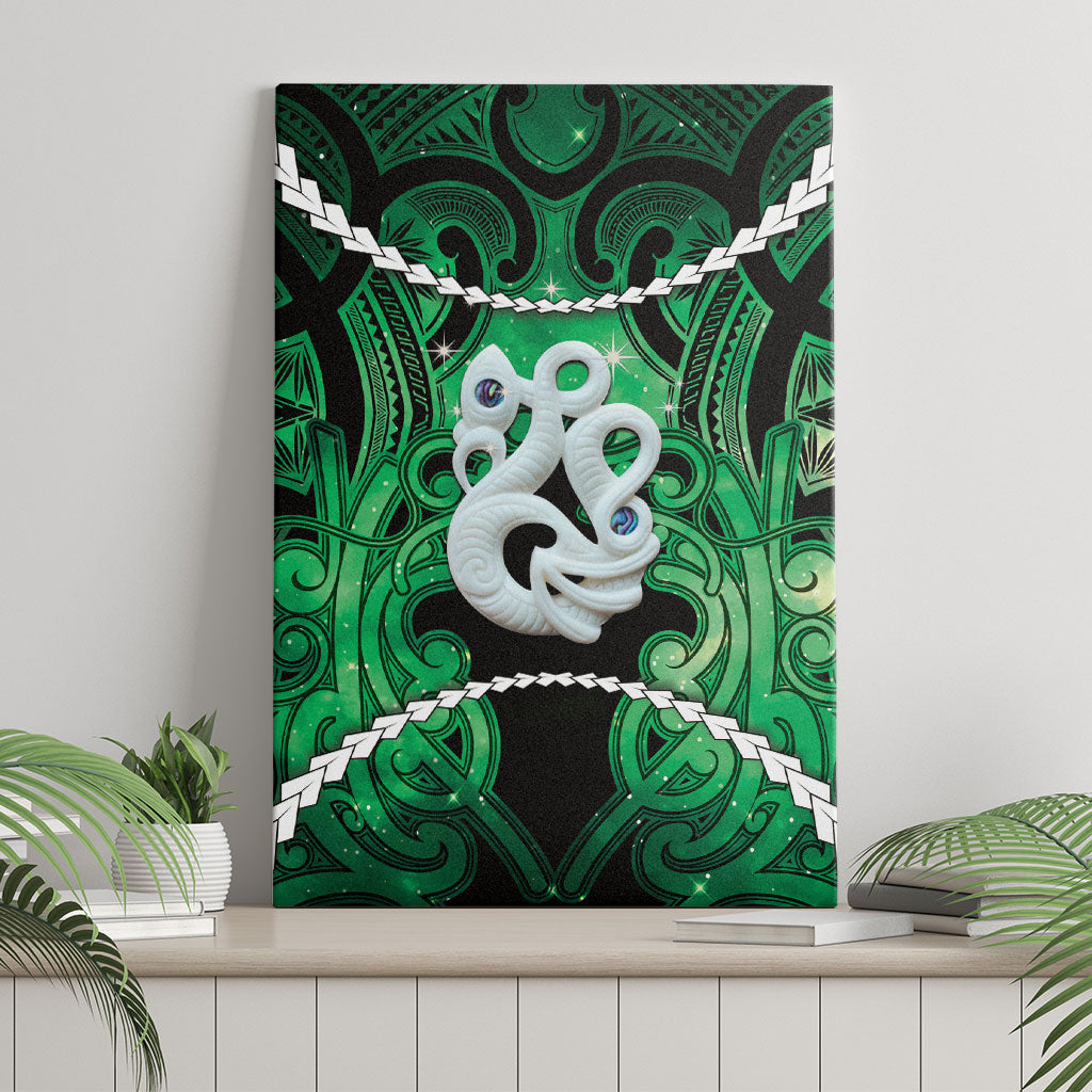 Maori Matariki Manaia Kakariki Canvas Wall Art Maori Kowhaiwhai Pattern Galaxy