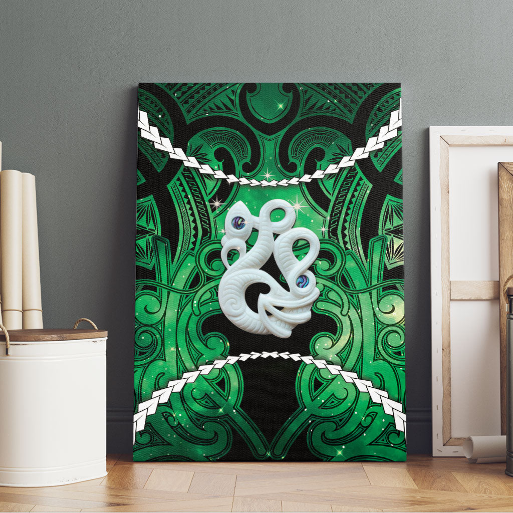 Maori Matariki Manaia Kakariki Canvas Wall Art Maori Kowhaiwhai Pattern Galaxy
