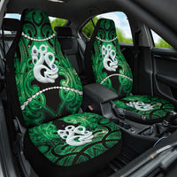 Maori Matariki Manaia Kakariki Car Seat Cover Maori Kowhaiwhai Pattern Galaxy LT01 One Size Green - Polynesian Pride