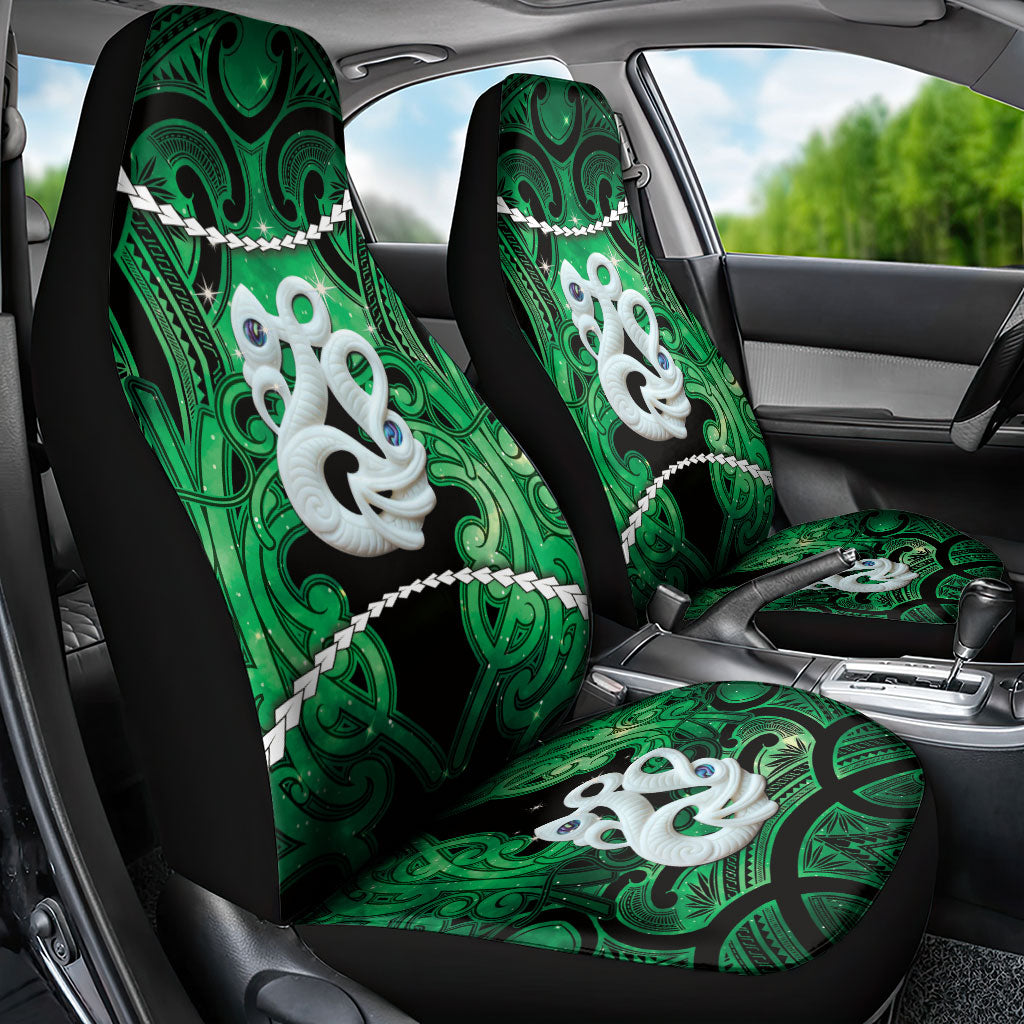 Maori Matariki Manaia Kakariki Car Seat Cover Maori Kowhaiwhai Pattern Galaxy LT01 - Polynesian Pride