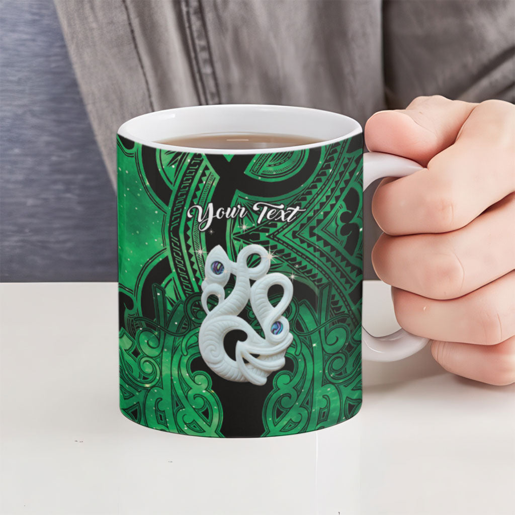 Personalised Maori Matariki Manaia Kakariki Ceramic Mug Maori Kowhaiwhai Pattern Galaxy LT01 - Polynesian Pride