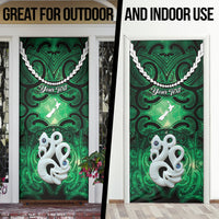 Personalised Maori Matariki Manaia Kakariki Door Cover Maori Kowhaiwhai Pattern Galaxy LT01 - Polynesian Pride