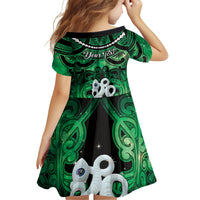 Personalised Maori Matariki Manaia Kakariki Family Matching Off The Shoulder Long Sleeve Dress and Hawaiian Shirt Maori Kowhaiwhai Pattern Galaxy