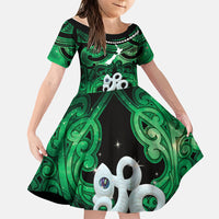 Personalised Maori Matariki Manaia Kakariki Family Matching Summer Maxi Dress and Hawaiian Shirt Maori Kowhaiwhai Pattern Galaxy