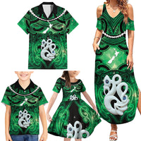 Personalised Maori Matariki Manaia Kakariki Family Matching Summer Maxi Dress and Hawaiian Shirt Maori Kowhaiwhai Pattern Galaxy