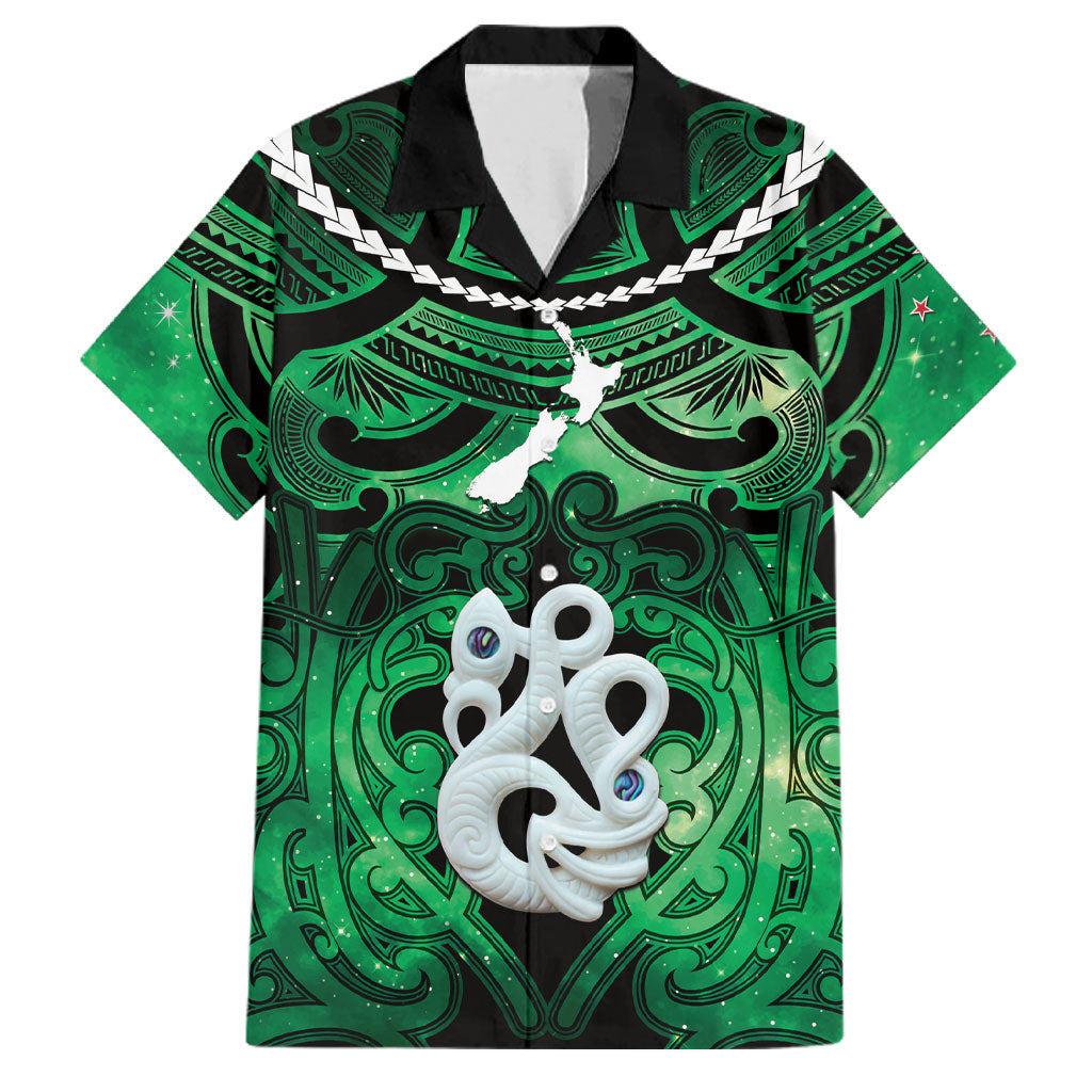 Personalised Maori Matariki Manaia Kakariki Family Matching Summer Maxi Dress and Hawaiian Shirt Maori Kowhaiwhai Pattern Galaxy
