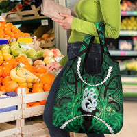 Maori Matariki Manaia Kakariki Grocery Bag Maori Kowhaiwhai Pattern Galaxy