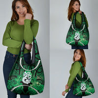Maori Matariki Manaia Kakariki Grocery Bag Maori Kowhaiwhai Pattern Galaxy