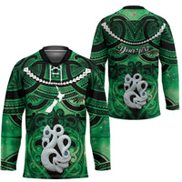 Personalised Maori Matariki Manaia Kakariki Hockey Jersey Maori Kowhaiwhai Pattern Galaxy LT01 - Polynesian Pride