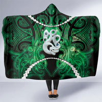 Maori Matariki Manaia Kakariki Hooded Blanket Maori Kowhaiwhai Pattern Galaxy LT01 One Size Green - Polynesian Pride