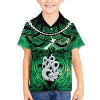 Personalised Maori Matariki Manaia Kakariki Kid Hawaiian Shirt Maori Kowhaiwhai Pattern Galaxy