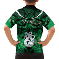 Personalised Maori Matariki Manaia Kakariki Kid Hawaiian Shirt Maori Kowhaiwhai Pattern Galaxy