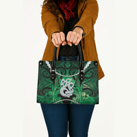 Maori Matariki Manaia Kakariki Leather Bag Maori Kowhaiwhai Pattern Galaxy LT01 - Polynesian Pride
