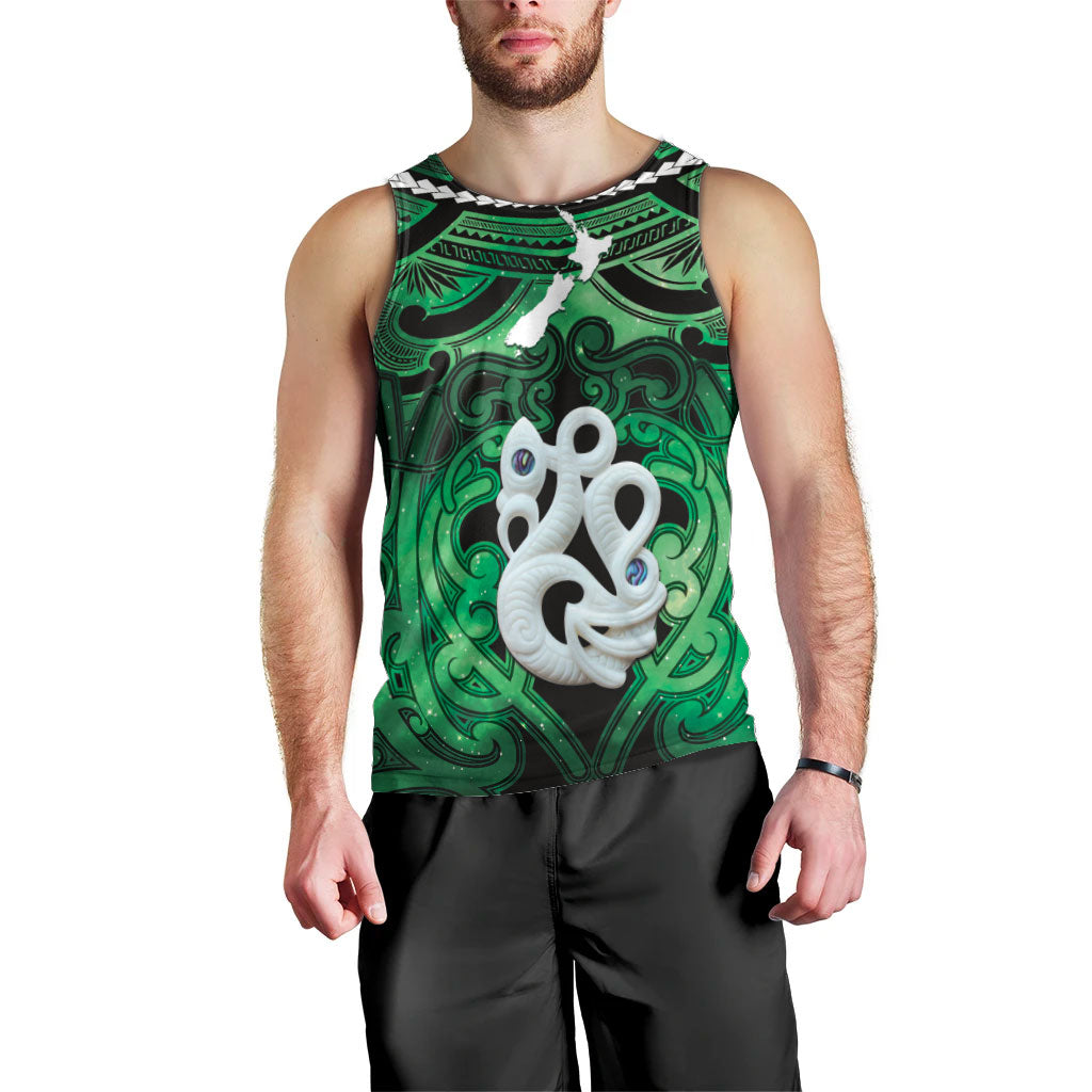 Personalised Maori Matariki Manaia Kakariki Men Tank Top Maori Kowhaiwhai Pattern Galaxy LT01 - Polynesian Pride