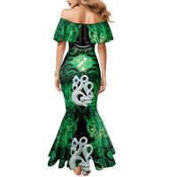 Personalised Maori Matariki Manaia Kakariki Mermaid Dress Maori Kowhaiwhai Pattern Galaxy LT01 - Polynesian Pride