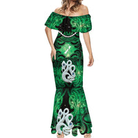 Personalised Maori Matariki Manaia Kakariki Mermaid Dress Maori Kowhaiwhai Pattern Galaxy LT01 - Polynesian Pride