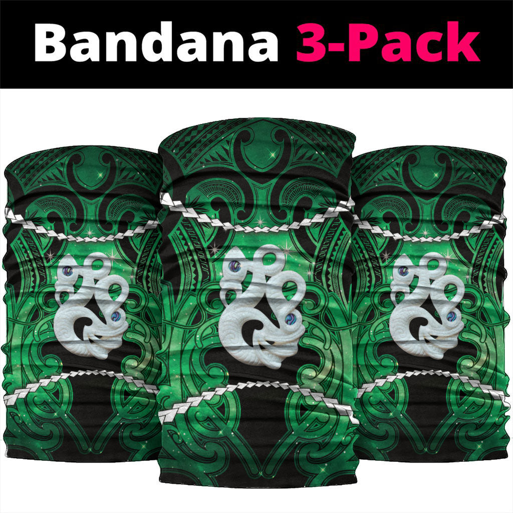 Maori Matariki Manaia Kakariki Neck Gaiter Maori Kowhaiwhai Pattern Galaxy LT01 package One Size: 25*50cm Green - Polynesian Pride