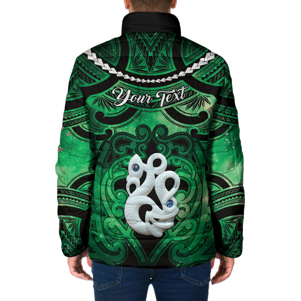Personalised Maori Matariki Manaia Kakariki Padded Jacket Maori Kowhaiwhai Pattern Galaxy LT01 - Polynesian Pride