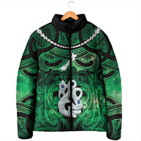 Personalised Maori Matariki Manaia Kakariki Padded Jacket Maori Kowhaiwhai Pattern Galaxy LT01 - Polynesian Pride