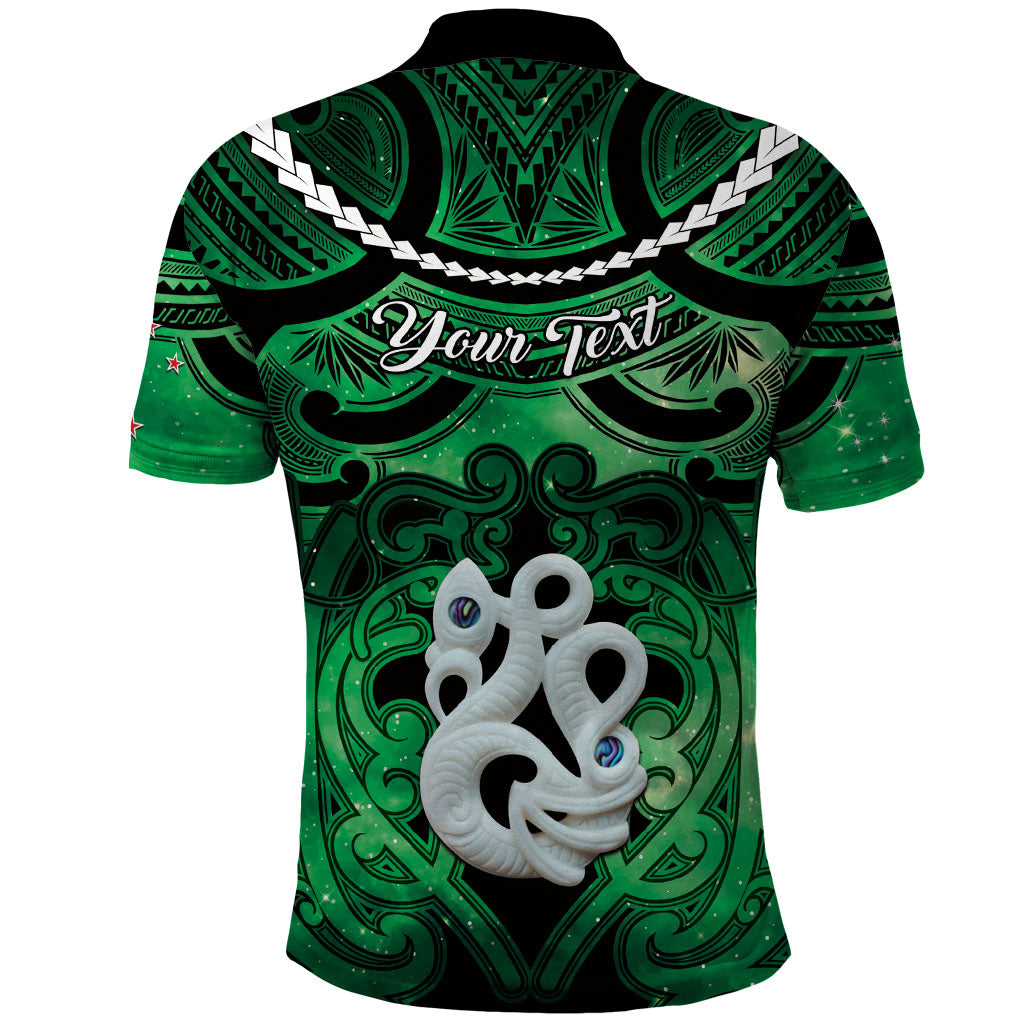 Personalised Maori Matariki Manaia Kakariki Polo Shirt Maori Kowhaiwhai Pattern Galaxy LT01 - Polynesian Pride