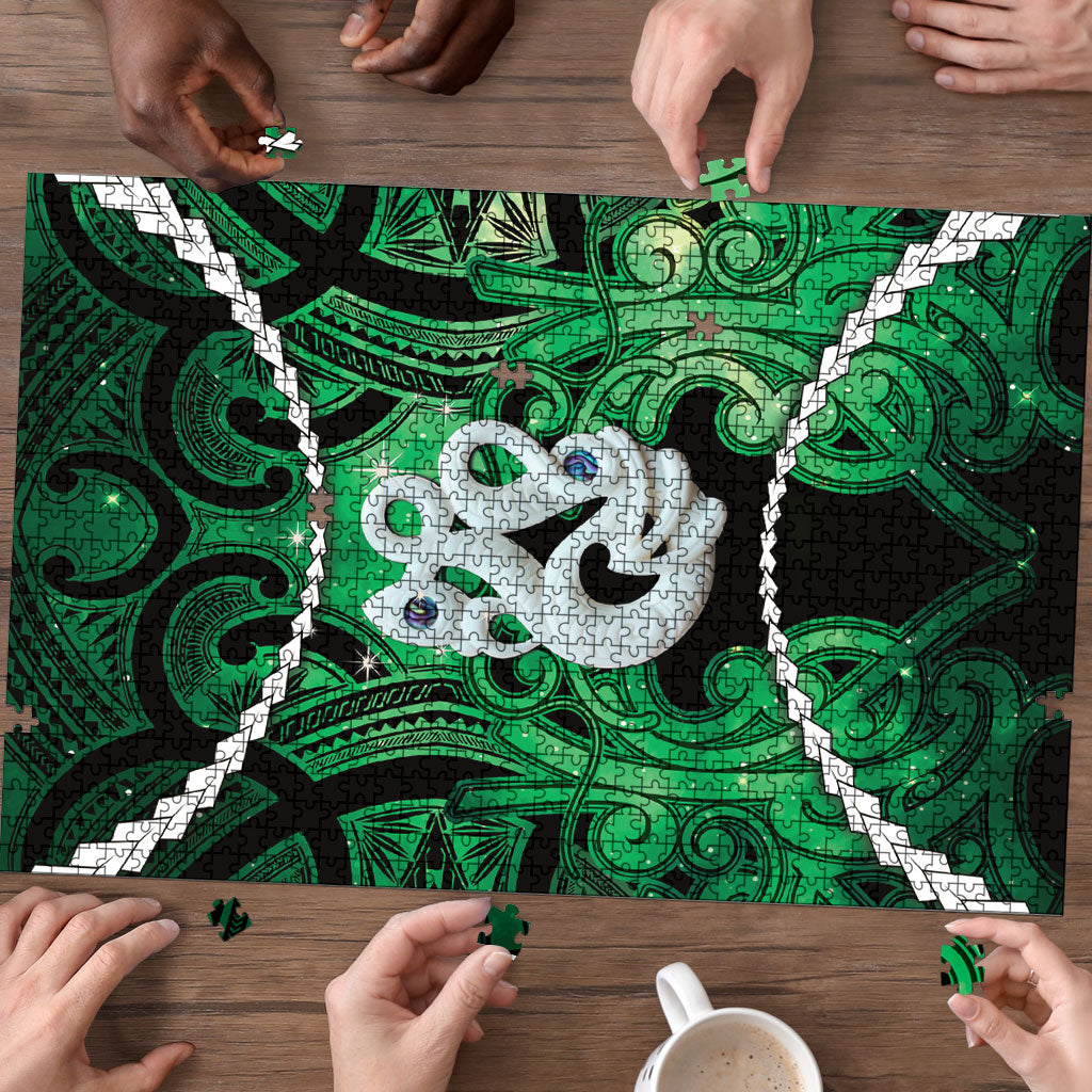 Maori Matariki Manaia Kakariki Puzzle Maori Kowhaiwhai Pattern Galaxy LT01 - Polynesian Pride