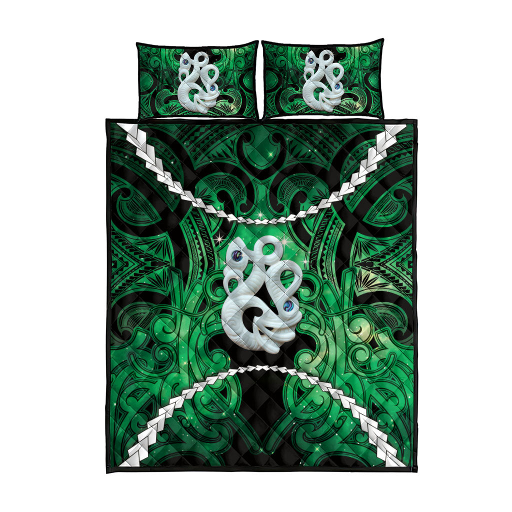 Maori Matariki Manaia Kakariki Quilt Bed Set Maori Kowhaiwhai Pattern Galaxy LT01 - Polynesian Pride