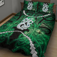 Maori Matariki Manaia Kakariki Quilt Bed Set Maori Kowhaiwhai Pattern Galaxy LT01 - Polynesian Pride