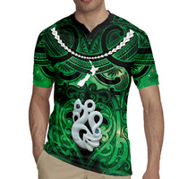 Personalised Maori Matariki Manaia Kakariki Rugby Jersey Maori Kowhaiwhai Pattern Galaxy LT01 - Polynesian Pride