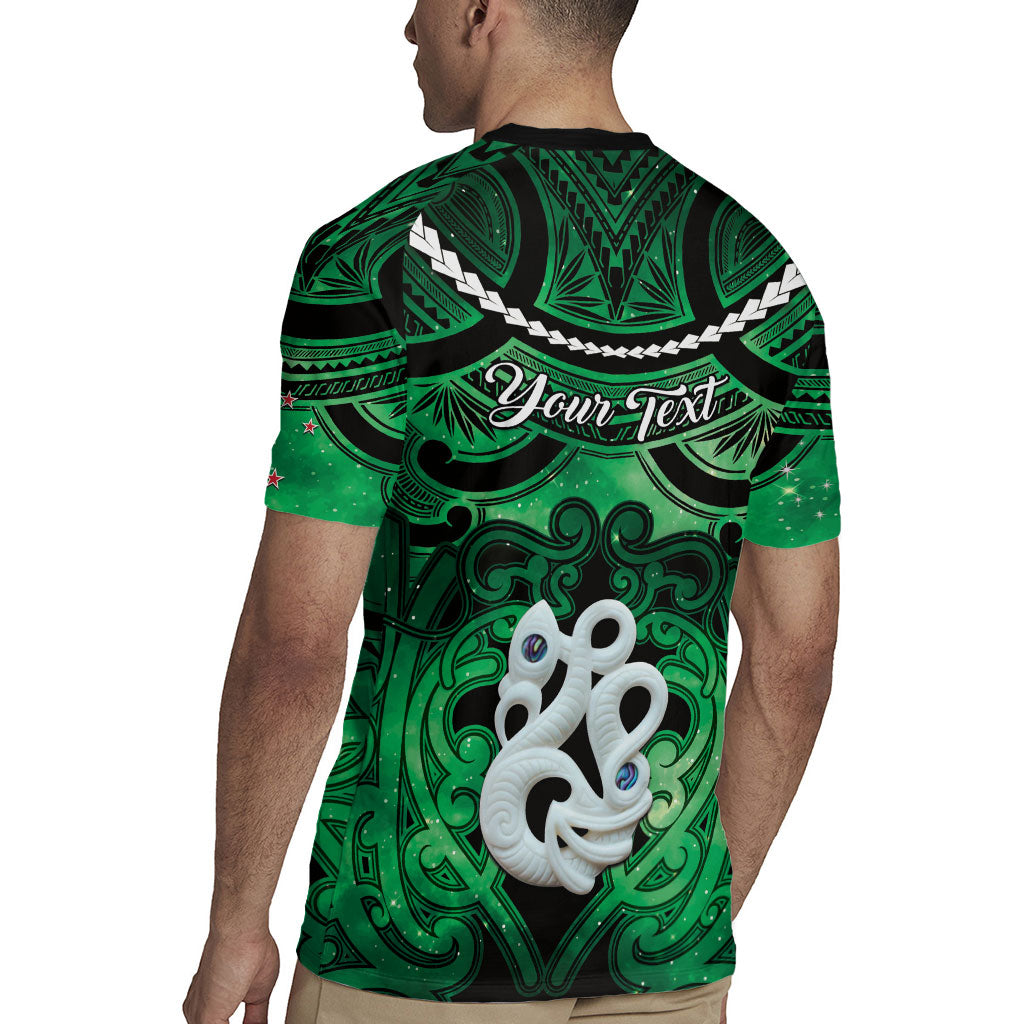 Personalised Maori Matariki Manaia Kakariki Rugby Jersey Maori Kowhaiwhai Pattern Galaxy LT01 - Polynesian Pride