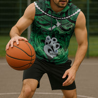 Personalised Maori Matariki Manaia Kakariki Sleeveless Hoodie Maori Kowhaiwhai Pattern Galaxy LT01 - Polynesian Pride
