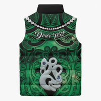 Personalised Maori Matariki Manaia Kakariki Sleeveless Puffer Jacket Maori Kowhaiwhai Pattern Galaxy LT01 - Polynesian Pride