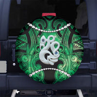 Maori Matariki Manaia Kakariki Spare Tire Cover Maori Kowhaiwhai Pattern Galaxy LT01 No hole Green - Polynesian Pride