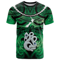 Personalised Maori Matariki Manaia Kakariki T Shirt Maori Kowhaiwhai Pattern Galaxy LT01 Green - Polynesian Pride