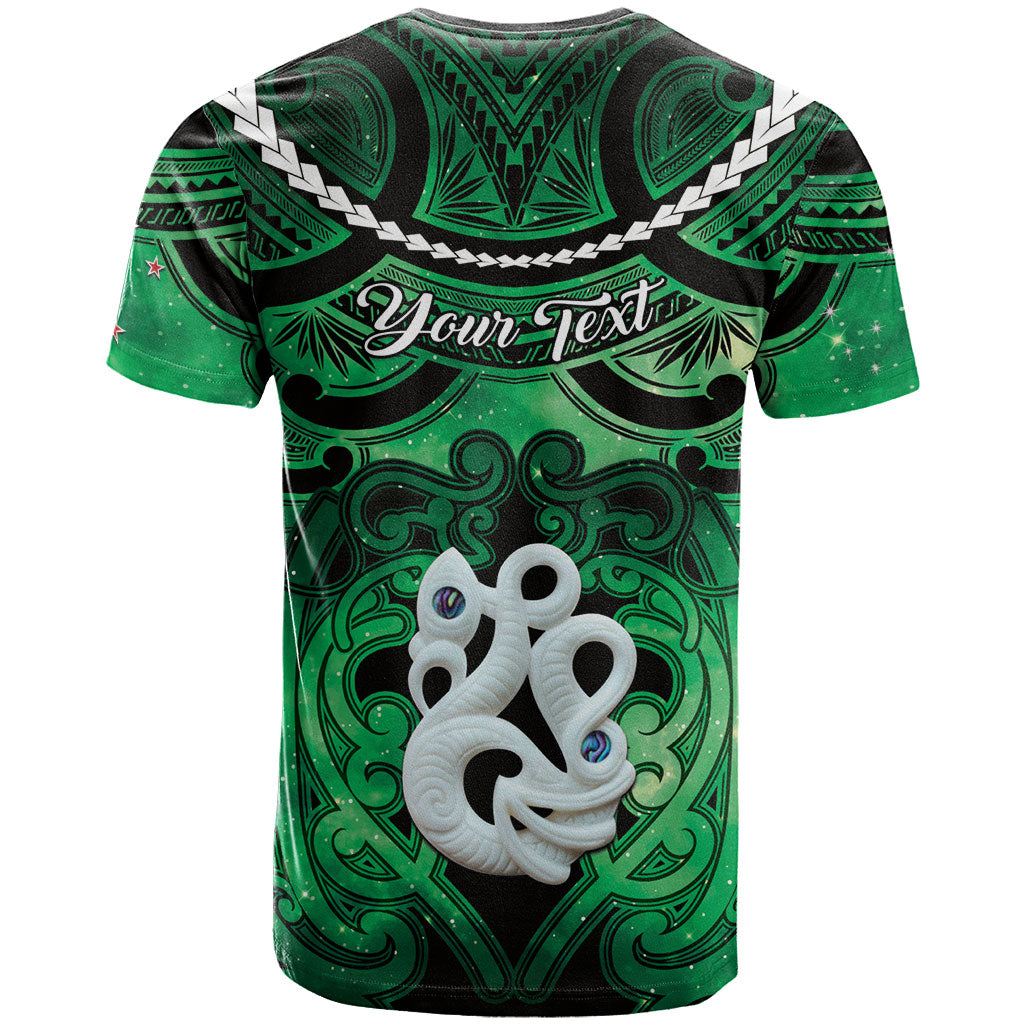 Personalised Maori Matariki Manaia Kakariki T Shirt Maori Kowhaiwhai Pattern Galaxy LT01 - Polynesian Pride