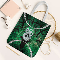 Maori Matariki Manaia Kakariki Tote Bag Maori Kowhaiwhai Pattern Galaxy LT01 White Strap One Size Green - Polynesian Pride