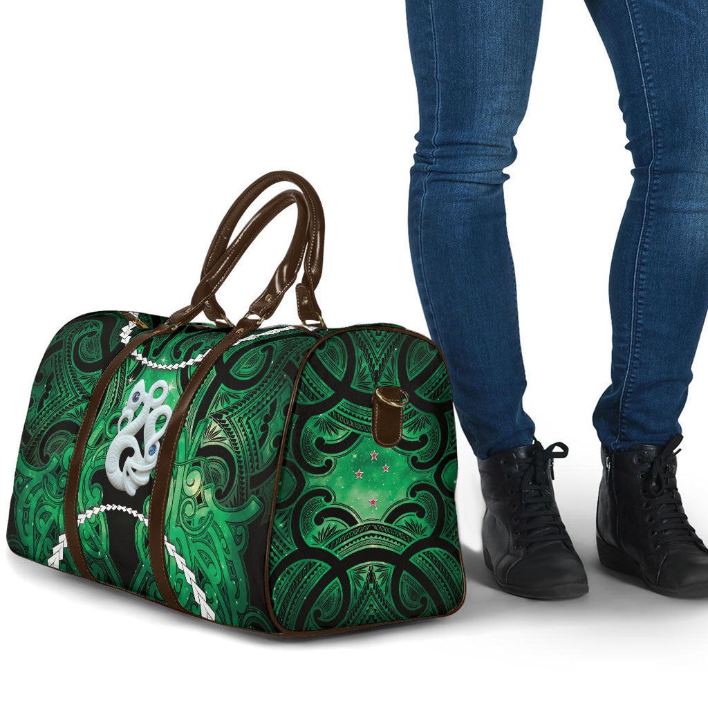 Maori Matariki Manaia Kakariki Travel Bag Maori Kowhaiwhai Pattern Galaxy LT01 - Polynesian Pride