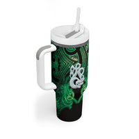 Personalised Maori Matariki Manaia Kakariki Tumbler With Handle Maori Kowhaiwhai Pattern Galaxy LT01 - Polynesian Pride
