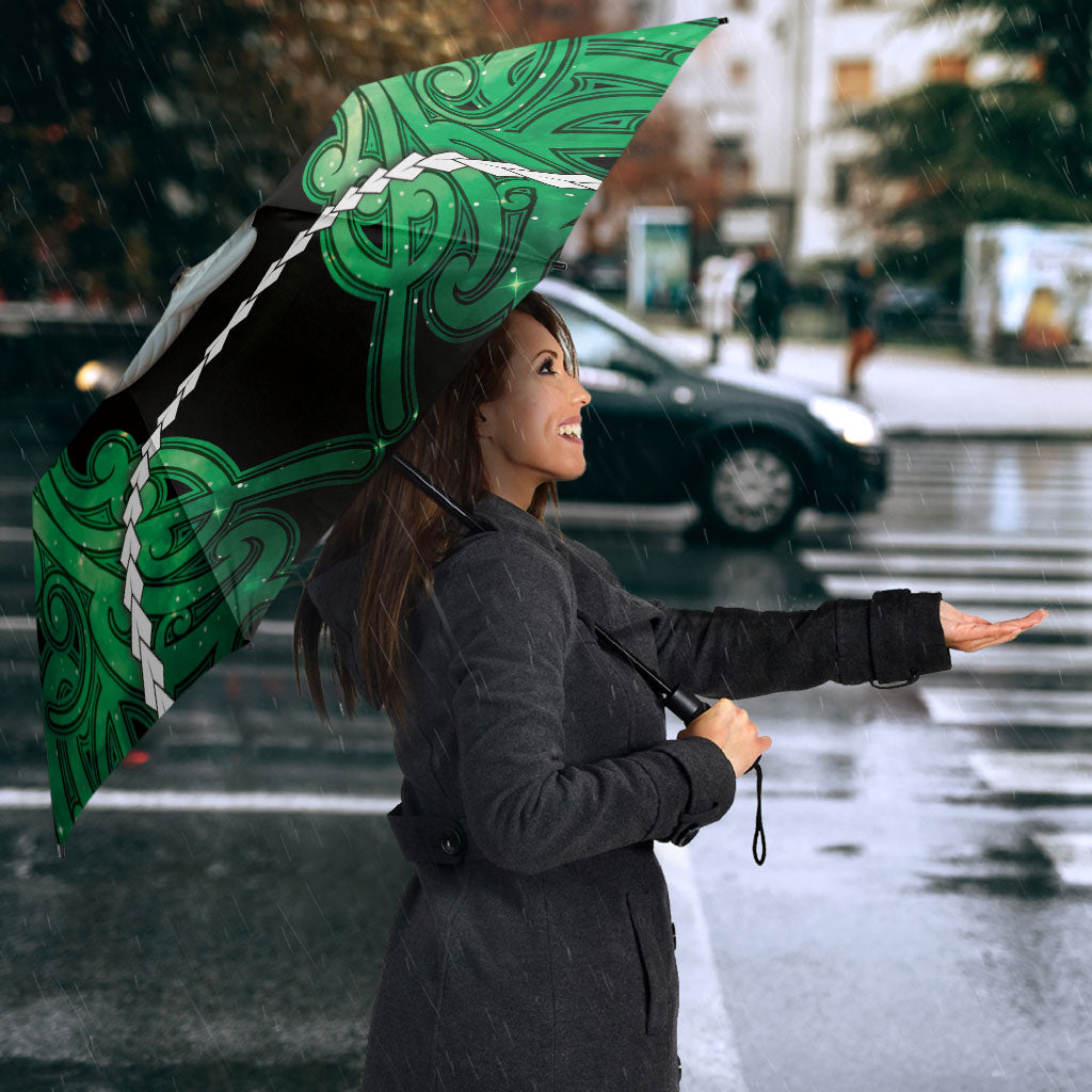 Maori Matariki Manaia Kakariki Umbrella Maori Kowhaiwhai Pattern Galaxy LT01 - Polynesian Pride