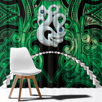 Maori Matariki Manaia Kakariki Window Curtain Maori Kowhaiwhai Pattern Galaxy LT01 - Polynesian Pride