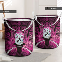 Maori Matariki Manaia Mawhero Laundry Basket Maori Kowhaiwhai Pattern Galaxy