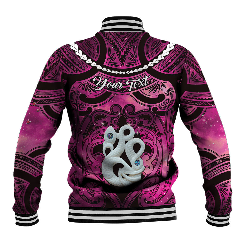 Personalised Maori Matariki Manaia Mawhero Baseball Jacket Maori Kowhaiwhai Pattern Galaxy LT01 - Polynesian Pride